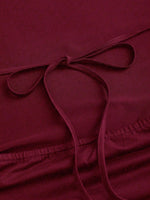 Women's Elegant Drape V-Neck Back-Tie Open Back Sleeveless Slim Fit Mini Dress Casual Halter-Neck Pleating Decorate Dress 2026