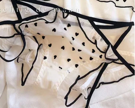 Japanese Mesh No-wire lace Underwear set Women's small breasts gather sexy pure desire sweet bra cute bra Panty SET TUSHY