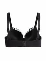 Everyday Plus Size Women's Push up Bra Fan Embroidery, Thin Cup, Comfortable Underwire Support Lingerie