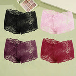 4Pcs Lace Sexy Lingerie Female Low-Waist Breathable Lingerie Hollow Out Comfortable Underpants Transparent Sexy Intimates S-XXL