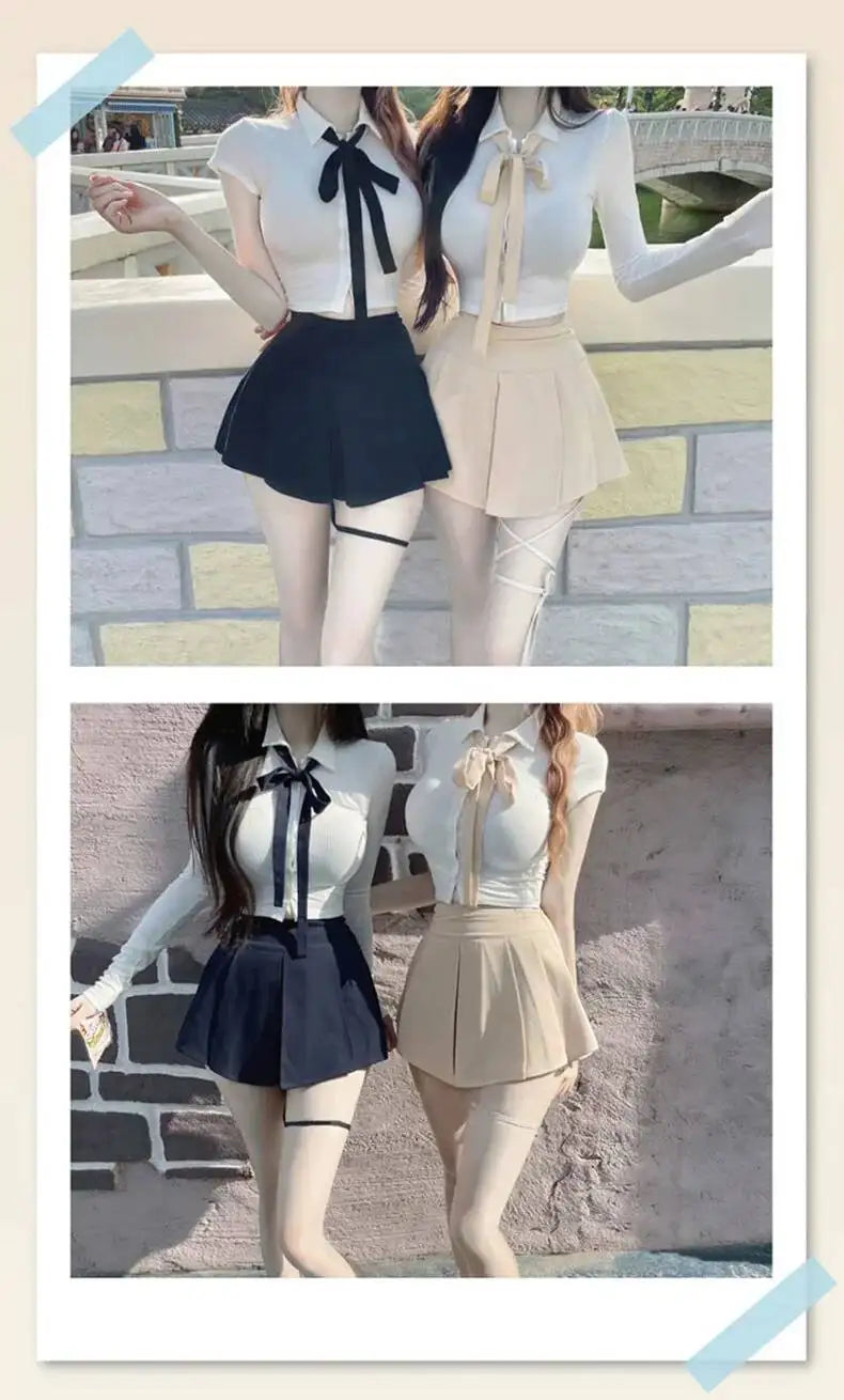 WOMENGAGA Korea Style Sexy Slim High Waist Strap A-line Half Length Skirt Fashion Women Skorts JK Sweet 2023 NewOW3W