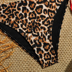 Vintage Red Leopard Print Micro Bikini Set 2026 Women Drawstring Side High Waist Swimsuit Holiday Bathing Suit Push Up Swimwear