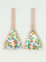 2026 Sexy Orange Print Micro Bikini Women Double Strap Push Up Bra Hollow Out Thong Swimsuit Beach Bathing Suit Holiday Swimwear
