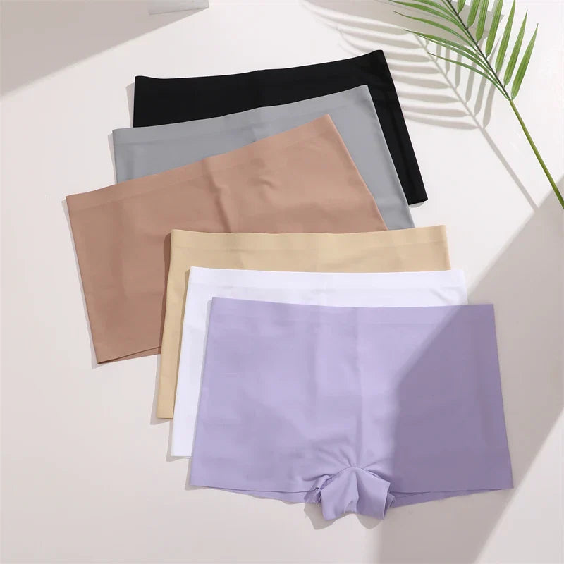 3Pcs Women's Seamless Panties Sports Boxer Underwear Female Solid Color Comfortable Briefs Cozy Lingerie Intimate Underpant S-XL