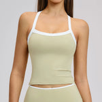 Women's Pilates Tank Top Push-Up Sports Bra Hollow Breathable Fitness Bras Gym Yoga Vest Running Tops High Strength Sportswear