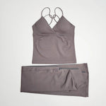 NCLAGEN Vision Twist Front Longline Top And Vision Flares 2 Piece Fitness Set Women Sportwear Gym Clothes Workout Running Suit