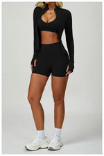 New Sportswear Seamless Yoga Set Gym Clothes Sportswear Long sleeved jacket Women Fitness Set Tracksuits Sports Bra Gym Leggings