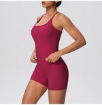 New 2Pcs Yoga Sets Naked Feel Women Workout Fitness Gym Clothes High Waist Yoga Shorts And Sports Bra Impact Shorts Workout Sets