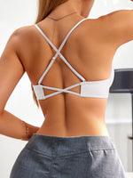 Everyday Women's cross-strap backless bra Front closure push-up bra for small breasts Seamless invisible heart-shaped cup bra