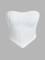 Sexy Off The Shoulder Tube Top Women Summer 2024 Solid Rib Knit Strapless Sleeveless Backless Crop Top Streetwear Y2K
