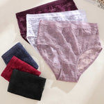 FINETOO 3PCS Women Lace Panties Sexy Hollow Underpants Sexy High Waist Lace Panty Elegant& Romantic Ladies Breathable Underwear