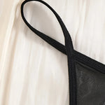 Transparent Lace Nightgown Sexy Sleepwear Female Exquisite Homewear V-neck Bra Thong Set Sleeveless Nightdress Hot Tulle Dress