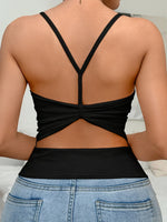 Summer Women's Sleeveless Tank Top Ribbed and Padded Bra Solid Crisscross Back Vest Tank Top Female Vest Tops Camis