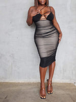 Fasheabe Curve Hugging Bodycon Midi Dress