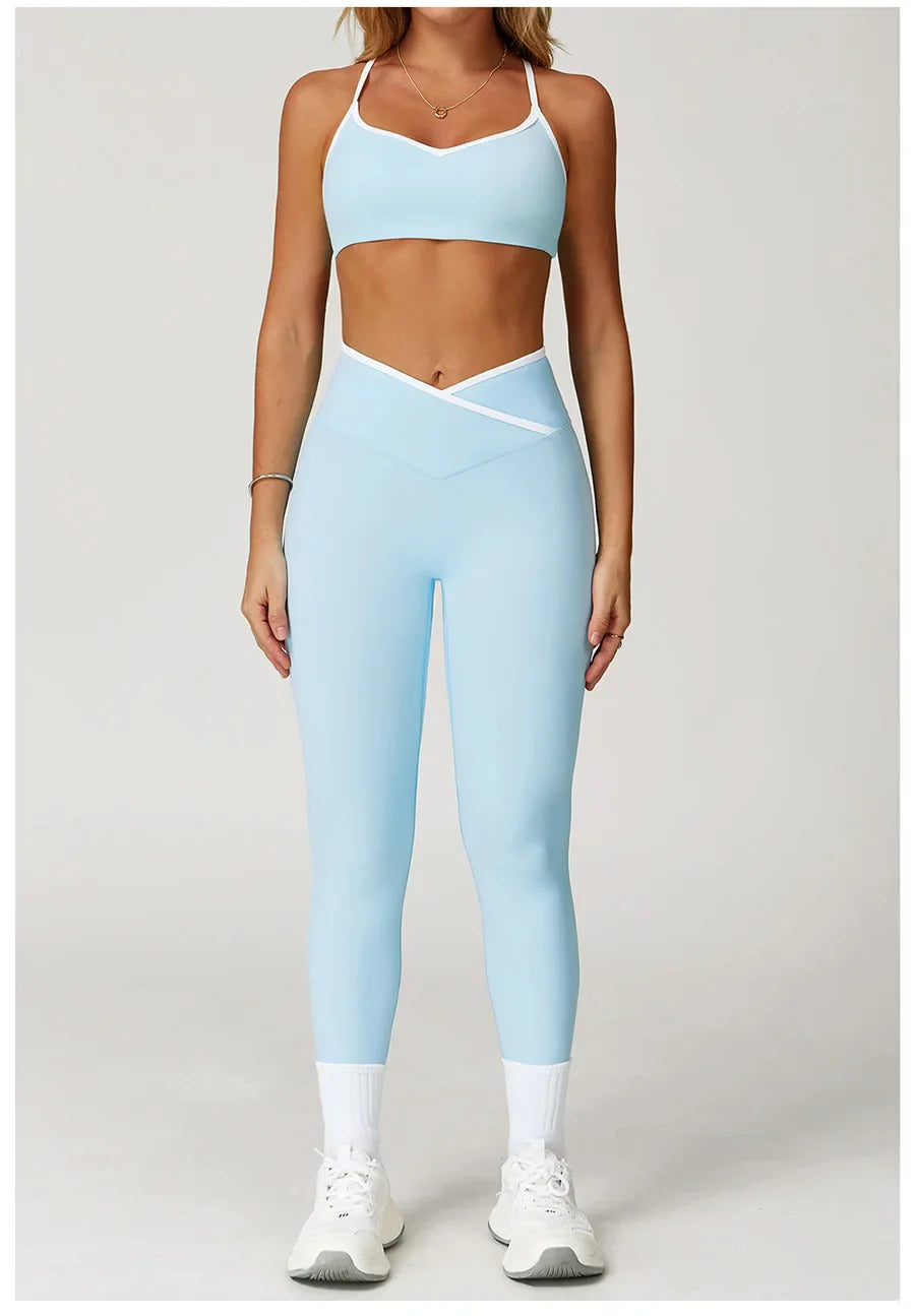 Sportswear Woman Gym Sports Bra Shorts Leggings 2 Piece Set Workout Naked Feeling Seamless Female Fitness Clothing Tracksuits