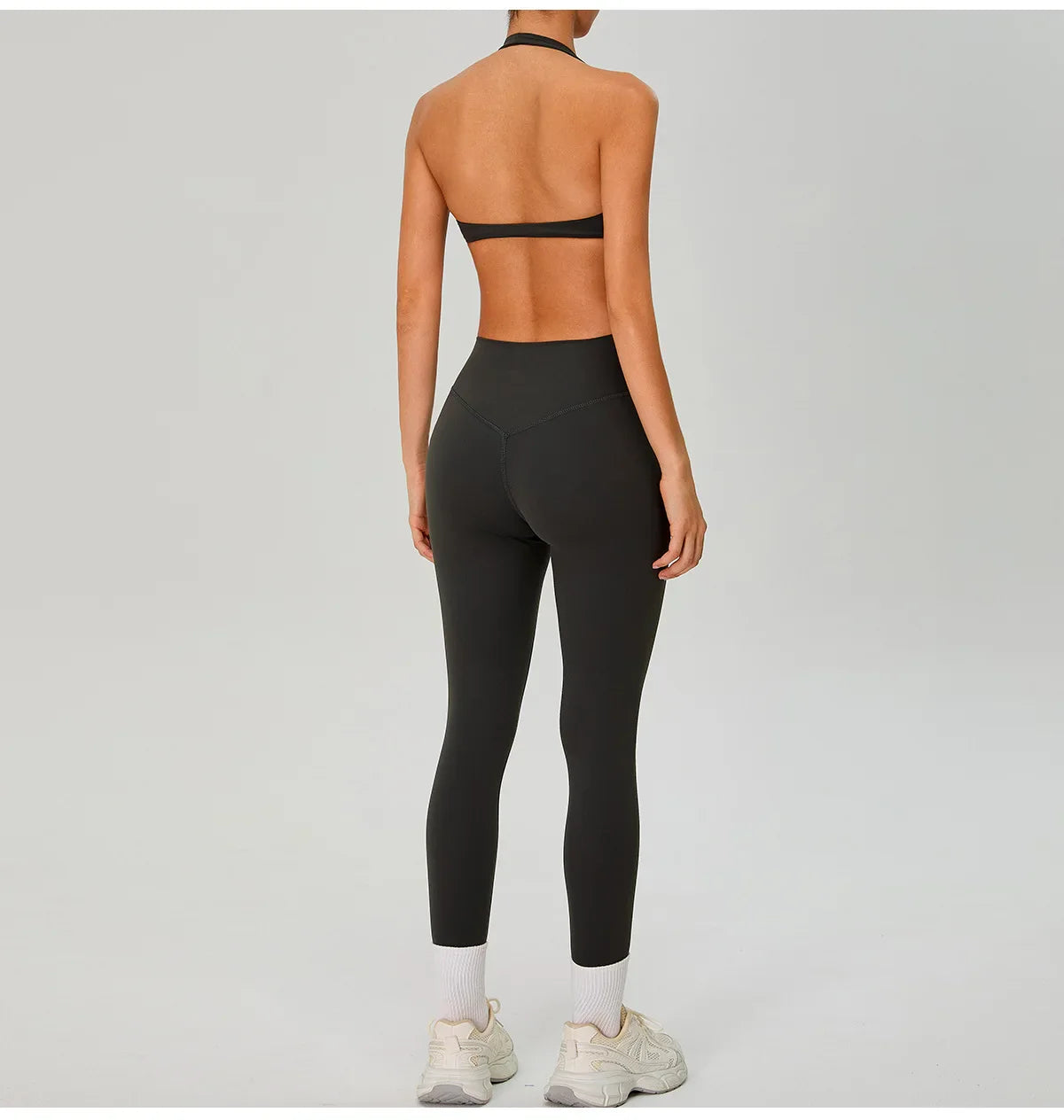 Fitness Sports Bra Women Halter Top High Support Push-up Open Back Gym Wear Hanging Neck Fitness Bar Yoga Bar Workout Underwear