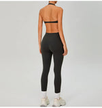 Fitness Sports Bra Women Halter Top High Support Push-up Open Back Gym Wear Hanging Neck Fitness Bar Yoga Bar Workout Underwear
