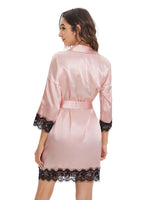 4pcs Women's Elegant Nightgown Pajama Set - Long Sleeve Lace Trim Bathrobe & Underwear, Soft Sleepwear for All-Season