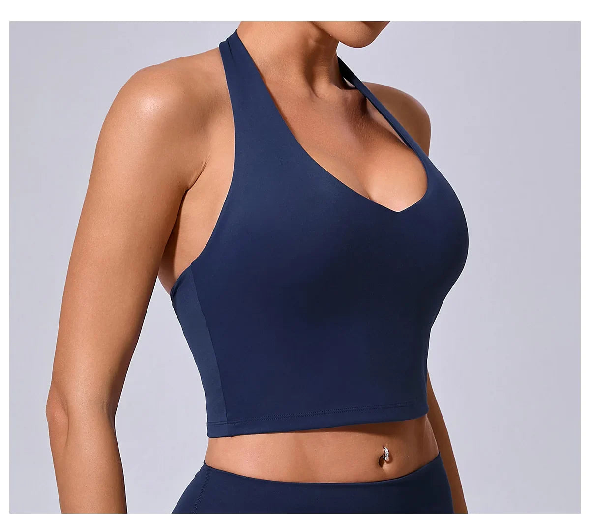 Hanging Neck Yoga Sports Bra Women Breathable Shock Proof Gym Workout Fitness Push Up Top Yoga Running Sportswear Vest Sexy Bra