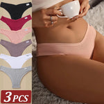3Pcs/Set Cotton Women Briefs Sexy Seamless Brazilian Panties Female Low Rise Underwear Breathable Underpants Girls M-XL Intimate