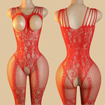Transparent Fishnet Lingerie Women Crotchless Bodysuits Sexy Open Crotch Pantyhose Teddy Jumpsuits Erotic Full Body Stockings