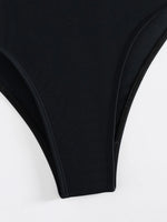 Sexy Black One Piece Swimsuit 2025 Women Hollow Out Backless Cross Slim High Waist Bikini Beach Bathing Suit Holiday Monokini