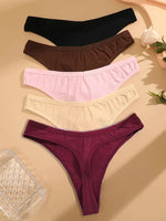 5Pcs Women Cotton Thongs Female Sexy Bikini Panties G-String Underwear Thongs Striped Panties Female Underwear T-Back Intimat