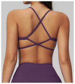 Summer U-Shaped Multi-Strap Cross Back Women Pilates Fitness Sports Bra Top Gym Yoga Athletic Tight Workout Jog With Chest Pad