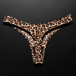 Ice Silk Leopard Women Panties Sexy G String Thong Seamless Underwear T Back Candy Color Girls Briefs Underpants Plus Size M-XXL