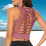 Hot Fitness Women's T-shirts Workout Sports Bra Yoga Vest Backless Solid Quick Dry Running Gym Sport bra Yoga Shirts Tank Top