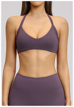 Summer Sports Bra Women Seamless Halter Top Fitness Bra High Support Push-up Open Back Gym wear Running Yoga Workout Underwear