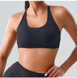 Beautiful Back Cross Back Women Bra Fitness Bra Tights Yoga Vest High Strength Shockproof Gym Sports Top Push Up With Chest Pad