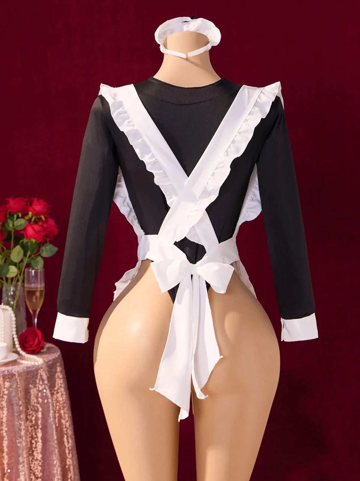 Sexy Nights Erotic Maid Costume Cosplay Women Uniform 18 Hot Exotic Outfit Sexy Lingerie Crotchless Bodysuit Desire Plays Suit