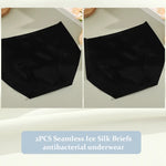 2PCS Seamless Ice Silk Briefs Women's Transparent Panties Sexy Breathable Underwear Female Stretch Erotic Korean Ultra Lingerie