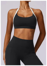 Women's Neck Hanging Back Beauty Yoga Bra Quick Drying Sports Underwear Gym Push Up Workout High-intensity Running Fitness Vest
