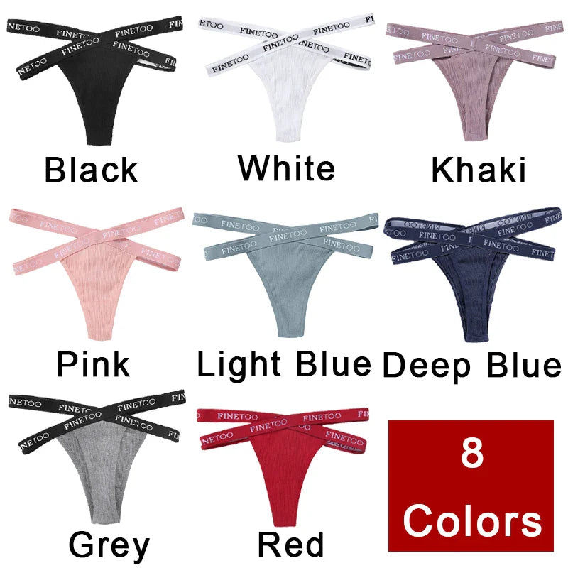 2Pcs/Set Women Thongs Panties Female Letter Belt Underwear Ladies Cotton Cross Strap Bikini M-XL G-String Girl Intimate Lingerie