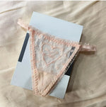 Embroidery Heart Sexy Girls Panties Women Briefs Thong Lace G String Underwear Thin Transparent Low Waist Female Lingerie