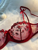 Sexy Lingerie Women Thin Transparent Lace See Through Female Erotic Underwear Bra And Panty Set Sleepwear Suit Embroidery Floral