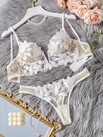 Floral Valentine Charming Brief Panty Underwear Sexy Nighty Fancy V Underwear Brief Set for Lady