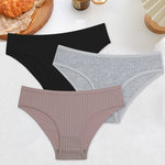 3PCS Women's Cotton Briefs Panties Female Sexy Low Waist Underwear M-XL Breathable Panty Girls Comfortable Intimates Lingerie