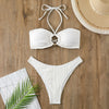 White Swimsuit Women Bathing Suit Bandeau Bikini 2024 Mujer Biquinis Feminino Swimwear Thong Bikini Set Beachwear Sexy Bikinis test