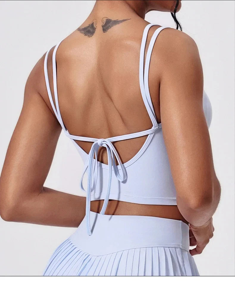 Women Tracksuit Yoga Set 1/2PCS Gym Set Bra Sports Anti Shorts Skirt Workout Sportswear Running Vest Gym Wear Athletic Suits New
