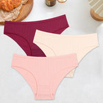 3PCS Women's Cotton Briefs Panties Female Sexy Low Waist Underwear M-XL Breathable Panty Girls Comfortable Intimates Lingerie