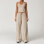 New Women Yoga Set 2/3 Pieces Long sleeves Workout Tracksuit Sportswear Gym Clothing Wide-leg sport pants Fitness Sports Suit