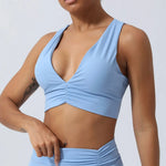 Female Cross Strap Sports Vest Bras For Women Bra High Strength Gym Underwear Sexy With Pad Bra Push Up Tops Workout Lingerie