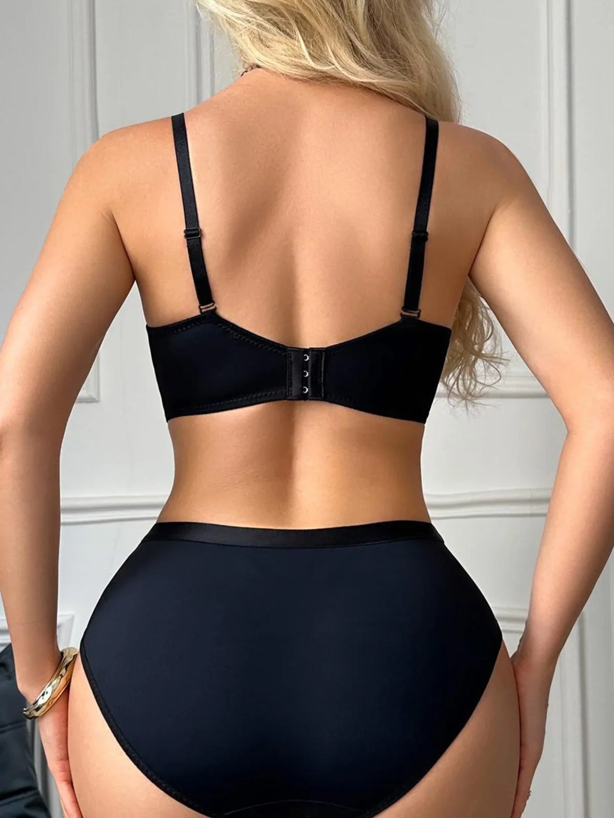 Stylish Color Block Women's Underwear Set Basic Push Up Bra Comfy Daily Female Panties Underwire Ladies' Lingerie Set