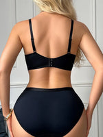 Stylish Color Block Women's Underwear Set Basic Push Up Bra Comfy Daily Female Panties Underwire Ladies' Lingerie Set
