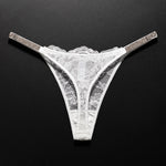 Lace Sexy Girls Women Panties Seamless Underwear Rhinestone G String Letter Transparent Thong For Female Low Rise Ladies Briefs