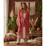Happie Queens Women Floral Print Bat Sleeve Beach Bohemian Kimono Dress Ladies V Neck Summer Bikini Boho Cover-ups