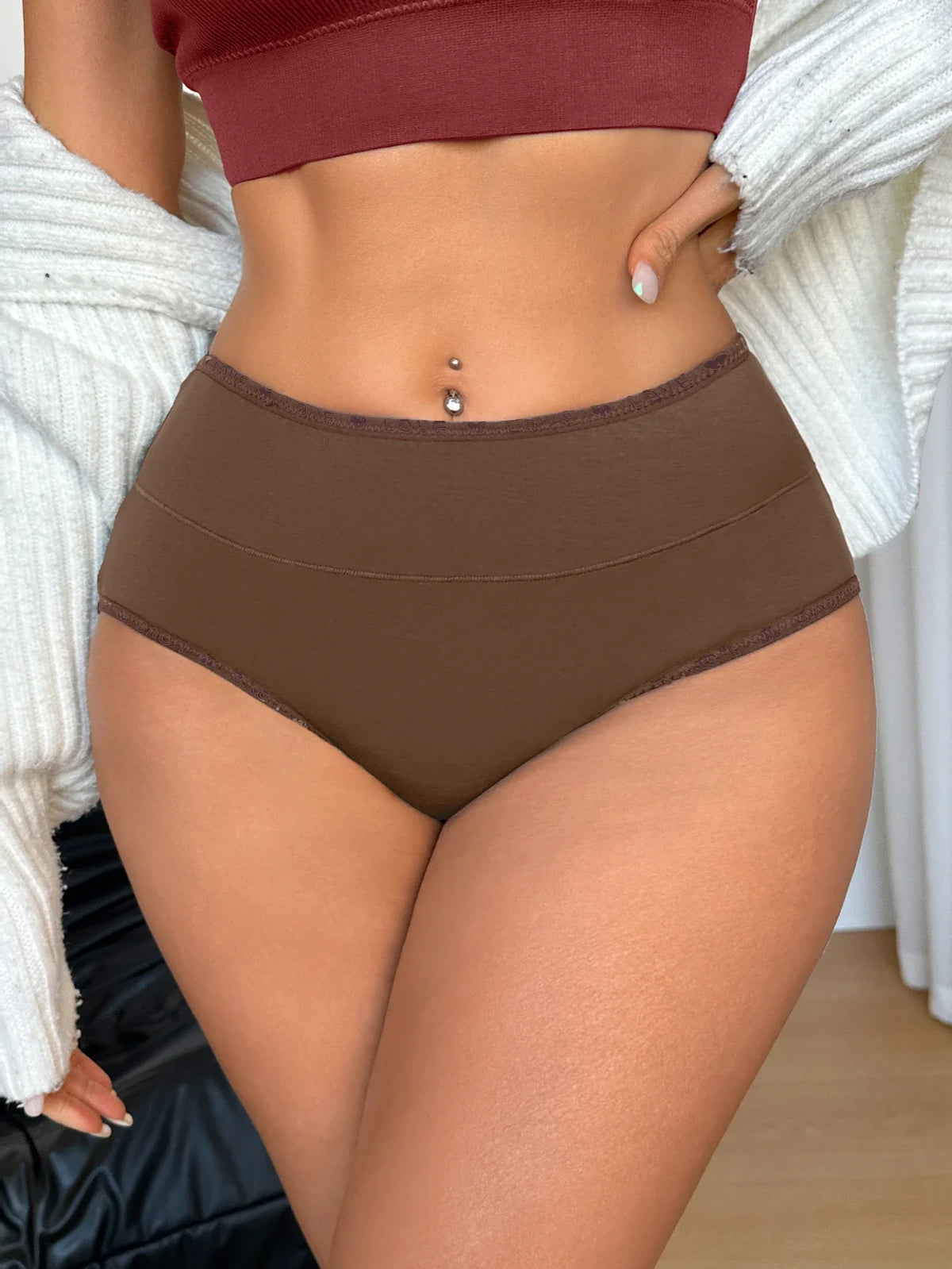 1PCS Women High Waist Seamless Panties Tummy Control Briefs Soft Breathable Solid Basic Underwear Ladies Lingerie S-XXL